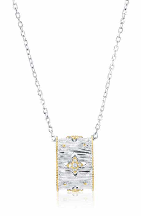 SUZY LEVIAN Italian Florentine Cubic Zirconia Pendant Necklace