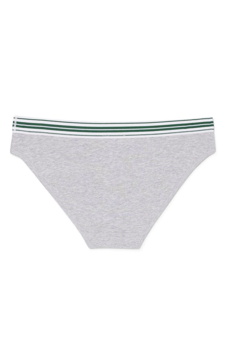 Lacoste Stretch Cotton Bikini Briefs, Alternate, color, Silver Chine