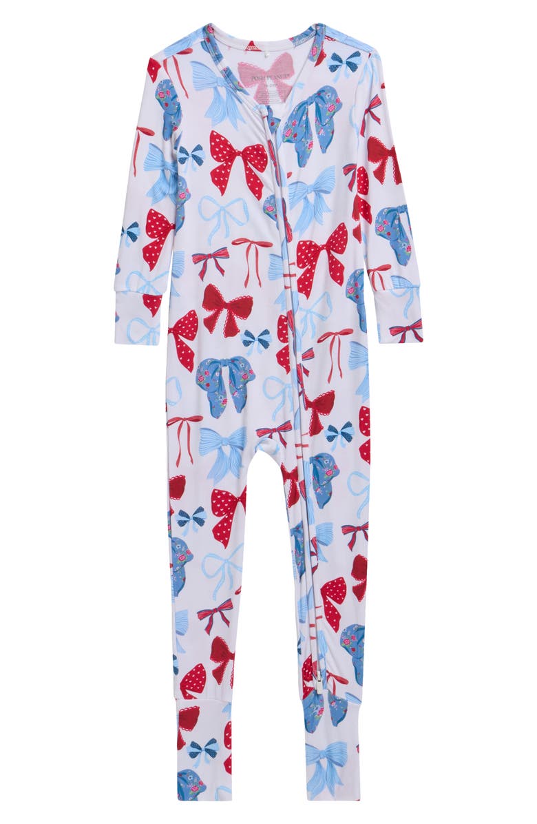 Posh Peanut Fitted Convertible One-Piece Pajamas, Main, color, White