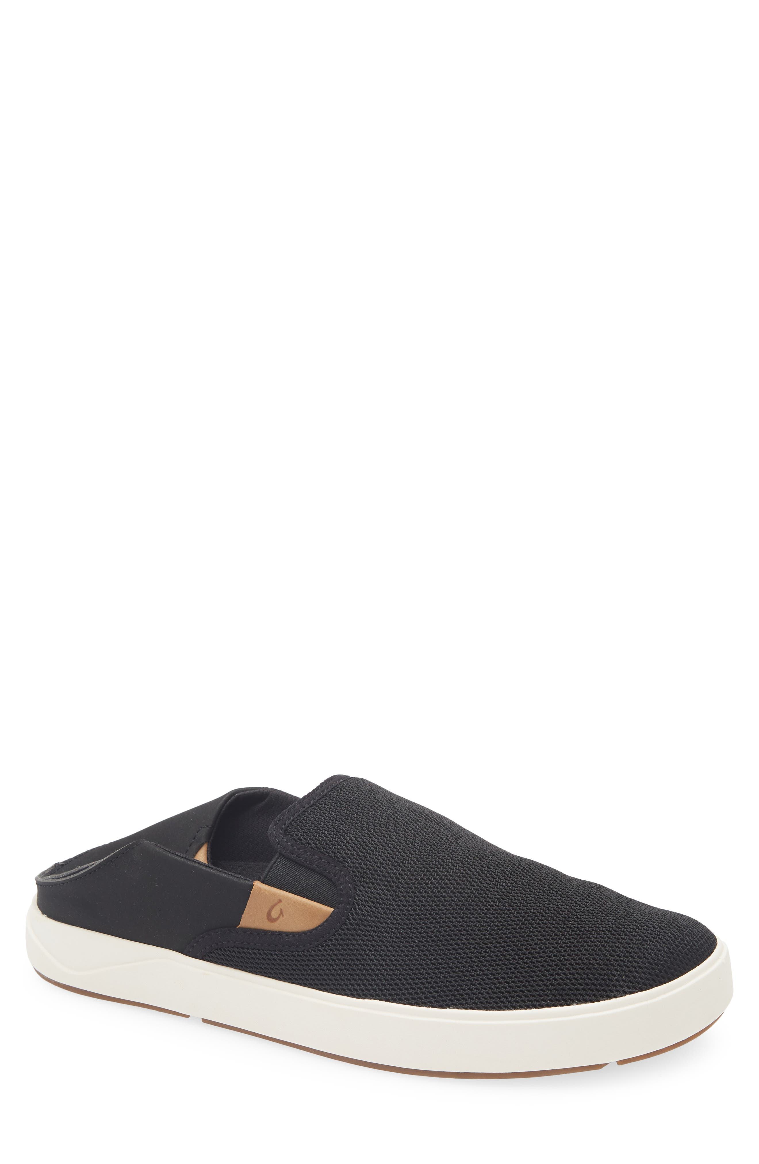OluKai Laeahi Nui Convertible Slip-On Sneaker, Alternate, color, Black / Tan