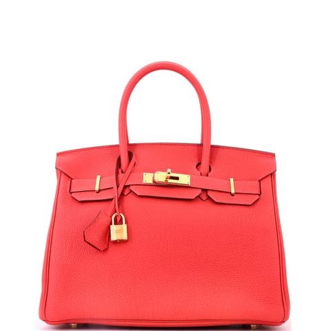 Birkin Handbag Red Togo with Gold Hardware 30