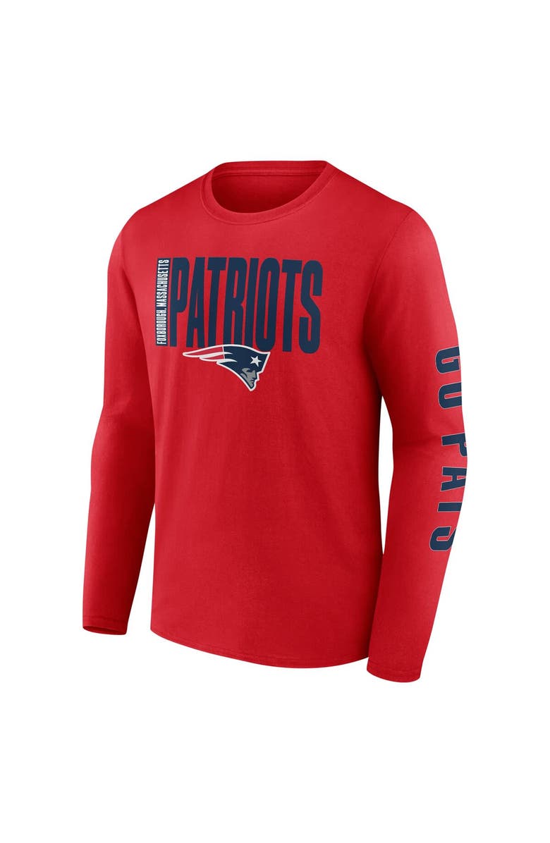 FANATICS Men's Fanatics Red New England Patriots Vision Long Sleeve T-Shirt, Alternate, color, Red