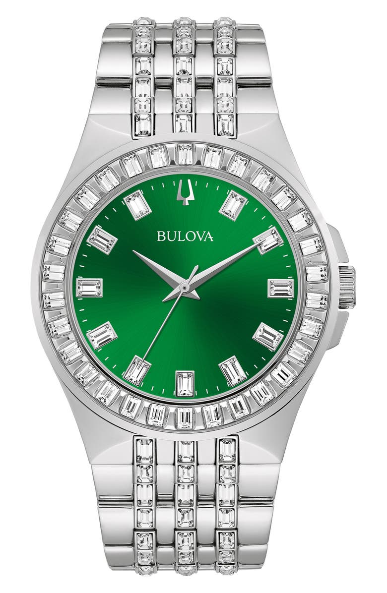 BULOVA Phantom Crystal Bracelet Watch, 42mm, Main, color, Silver