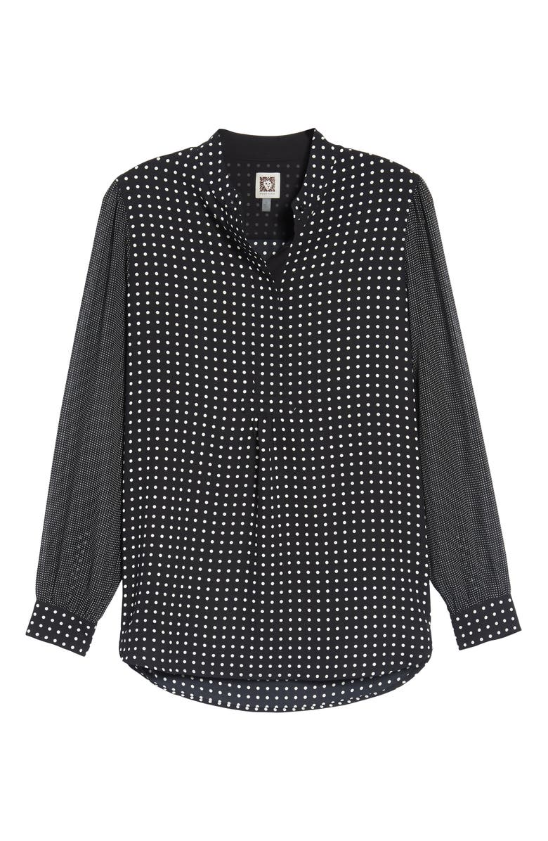 Anne Klein Mixed Dot Print Blouse, Alternate, color,