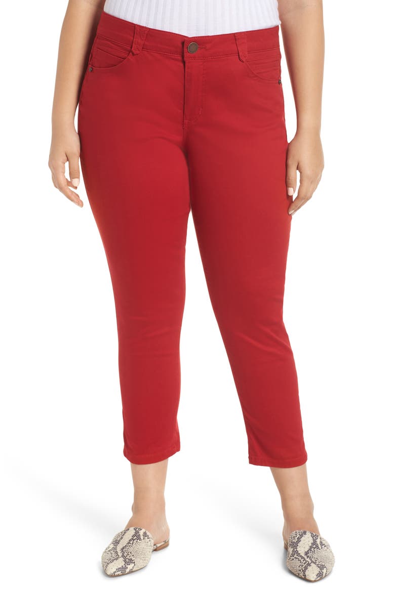 Ab-Solution Crop Skinny Pants (Nordstrom Exclusive), Alternate, color, TOMATO