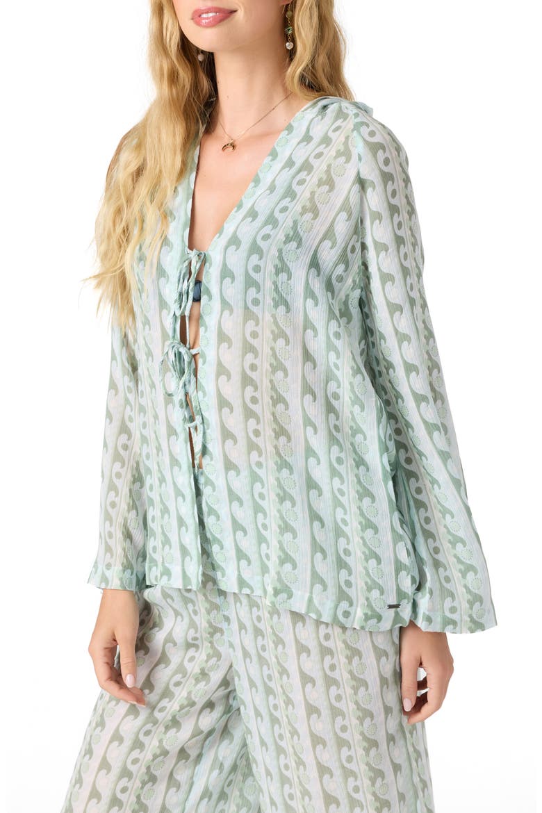 Regina Print Hooded Cover-Up, Alternate, color, STARLIGHT BLUE
