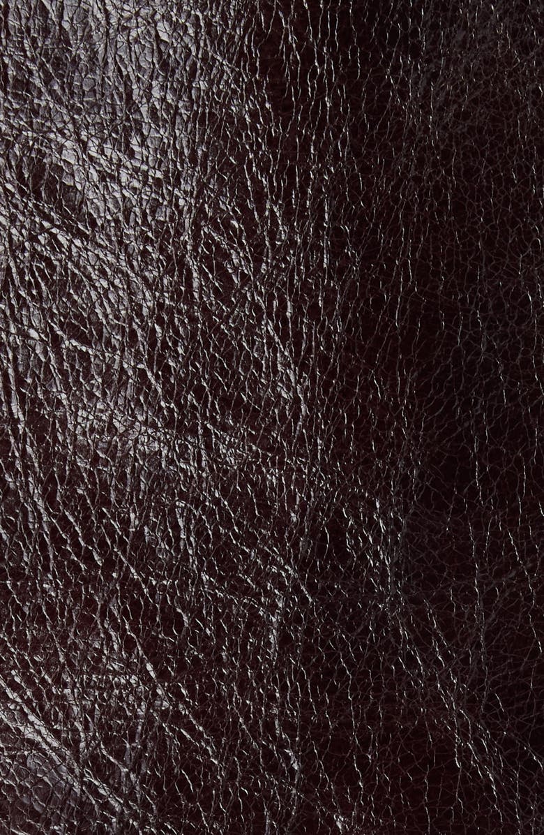 Chloé Leather Crop Jacket with Genuine Shearling Collar, Alternate, color, 