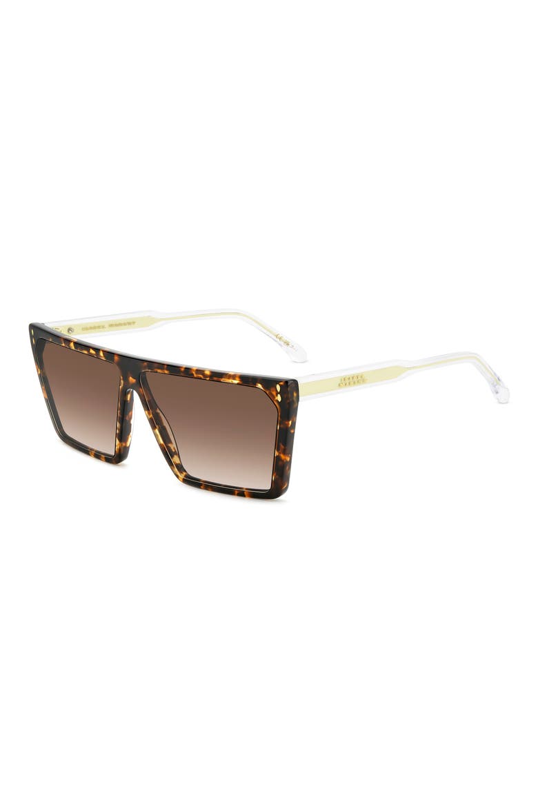 64mm Oversize Rectangular Sunglasses, Alternate, color, HAVANA