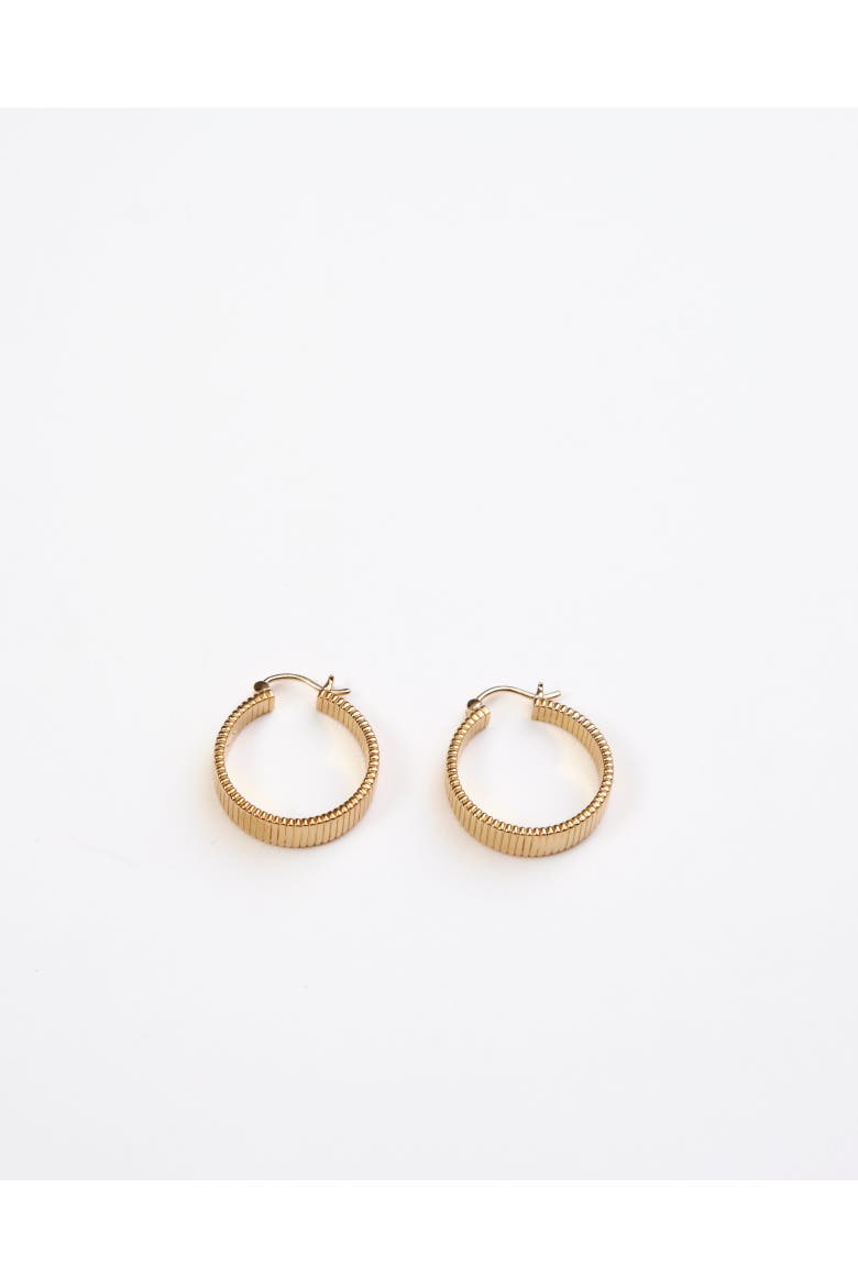 Willa Fluted Hoop Earrings, Main, color, Recycled Gold Vermeil