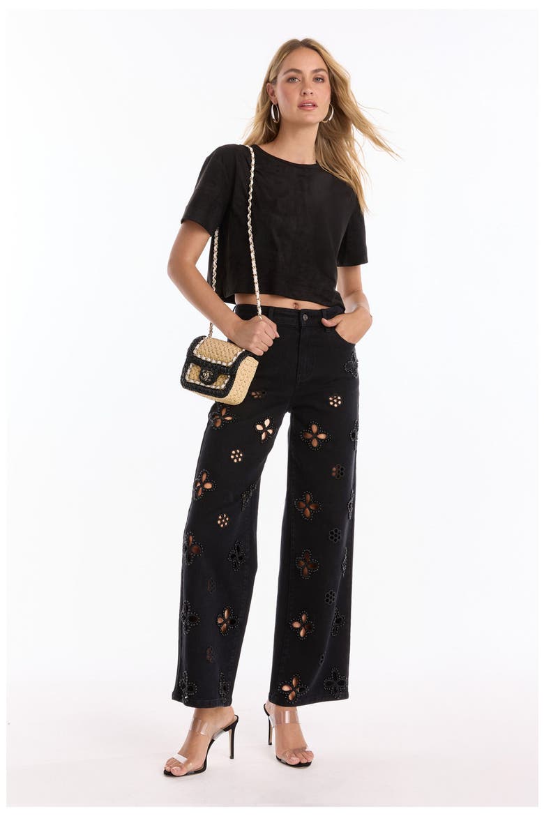 Kaia Pearl High Rise Jean, Alternate, color, BLACK