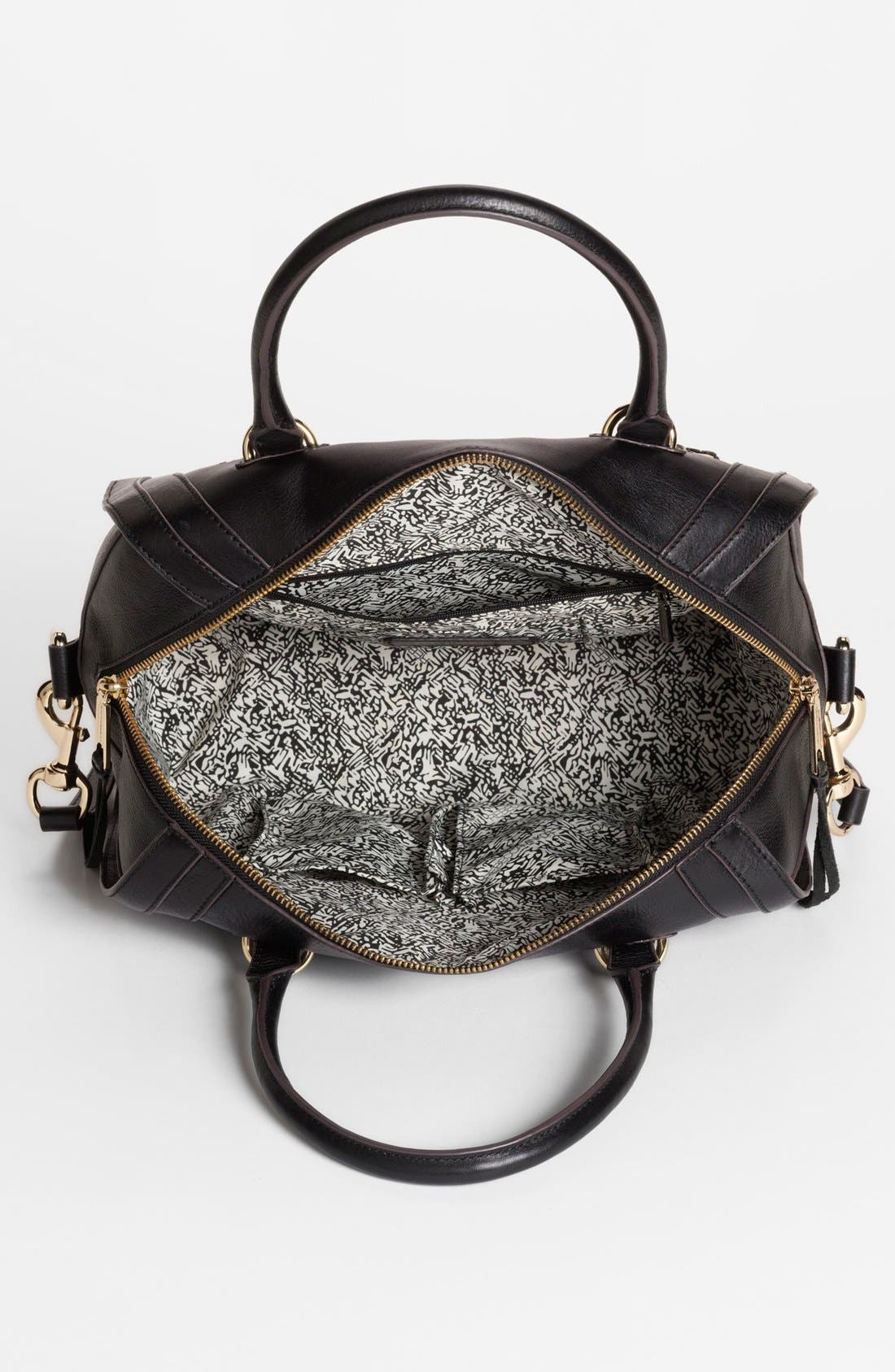 'Darcy' Leather Satchel (Nordstrom Exclusive), Alternate, color, BLACK