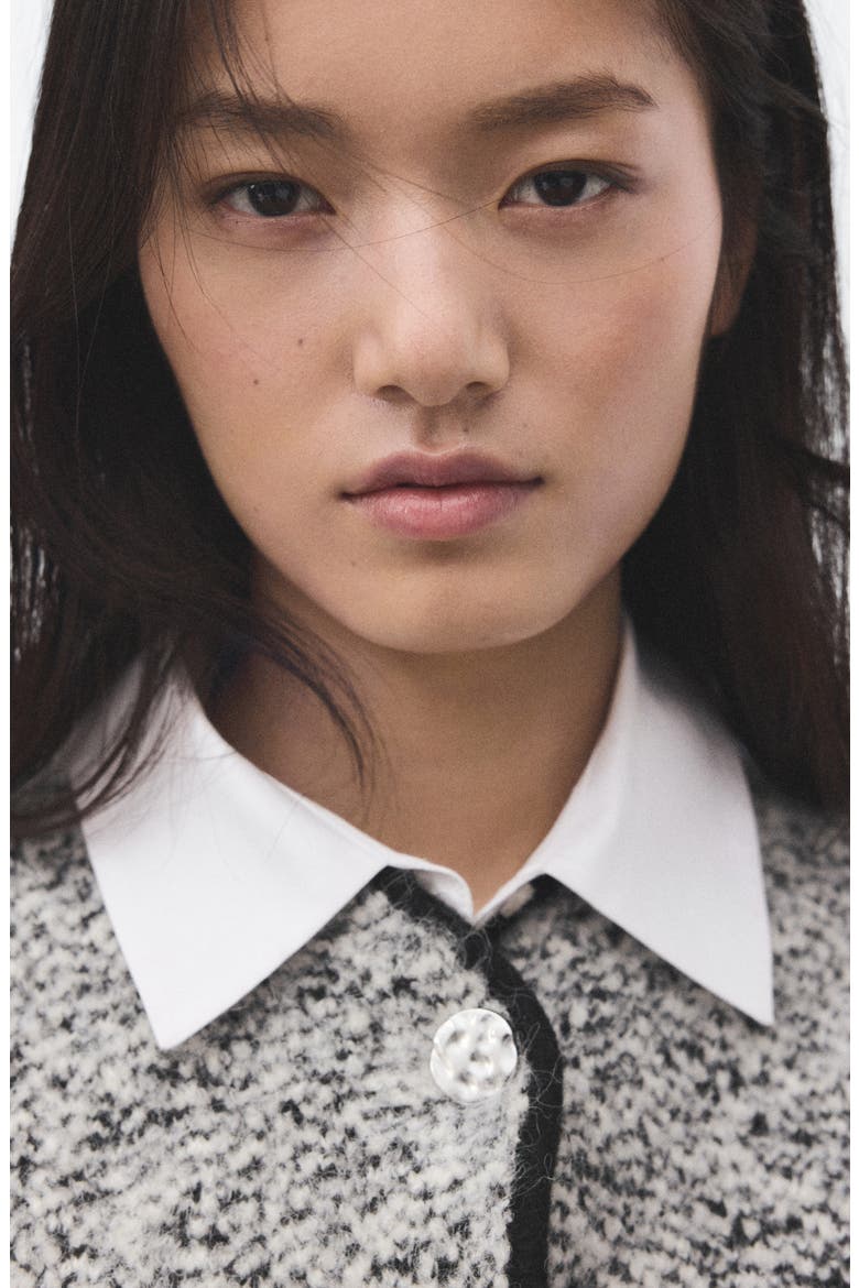 Flecked Two Button Jacket, Alternate, color, BLACK GREY