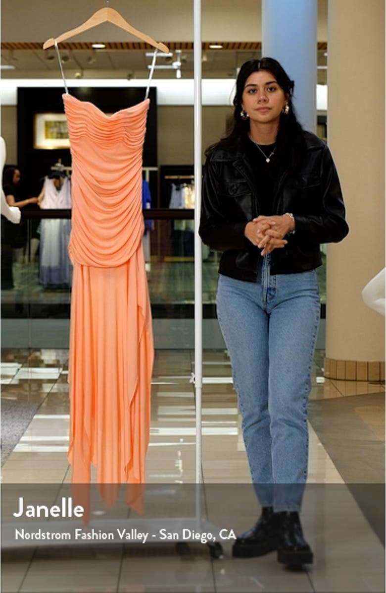 Ivana Strapless Handkerchief Hem Cocktail Dress, sales video thumbnail