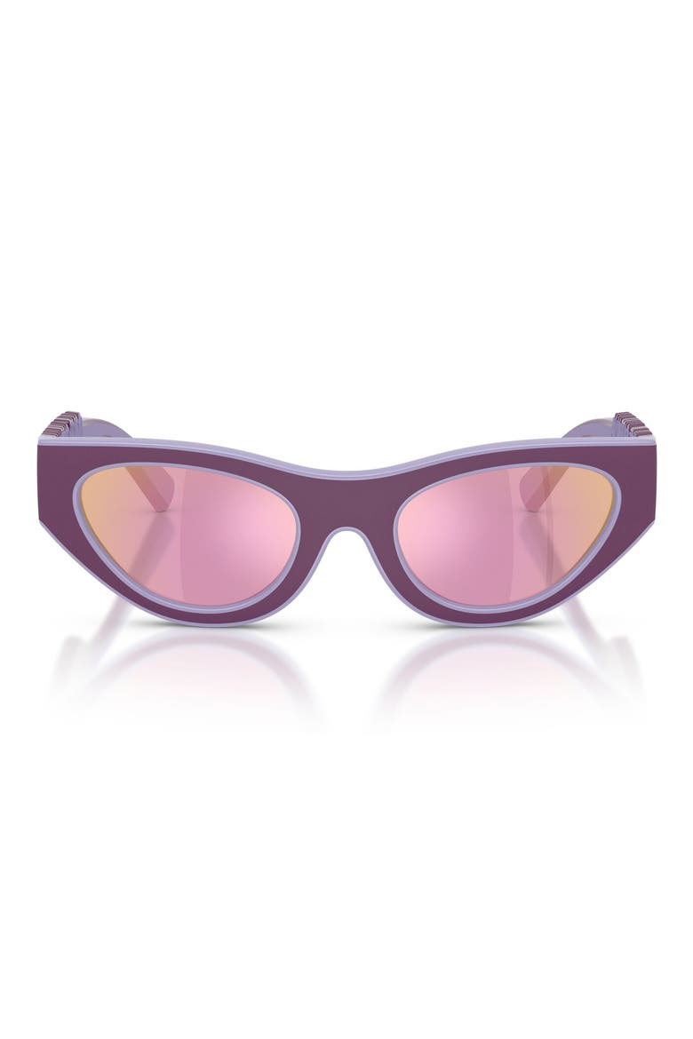 Kids' 47mm Small Cat Eye Sunglasses, Main, color, VIOLET RUBBER/ LILLAC / PINK