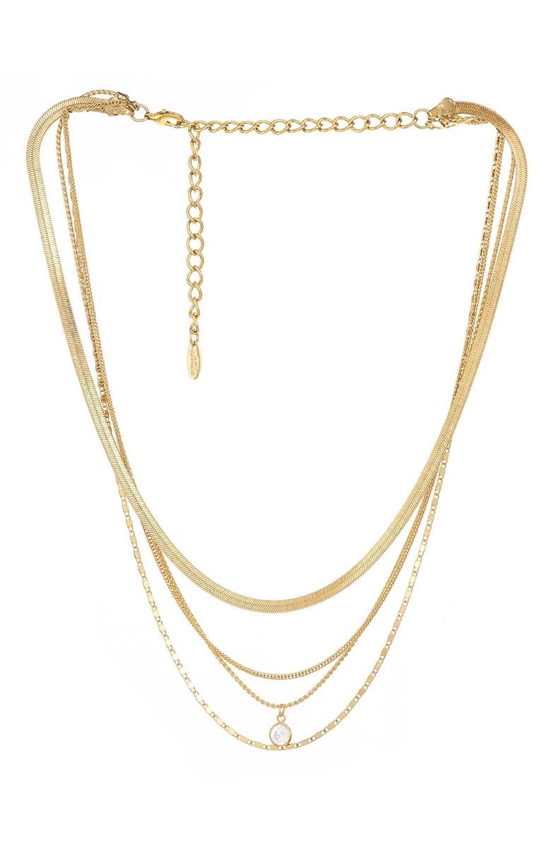 Ettika Layered Chain Pendant Necklace, Main, color, Gold