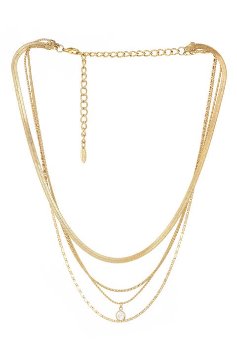 Layered Chain Pendant Necklace