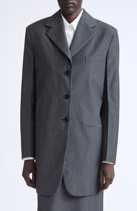 Single Breasted Tailored Wool & Mohair Jacket
