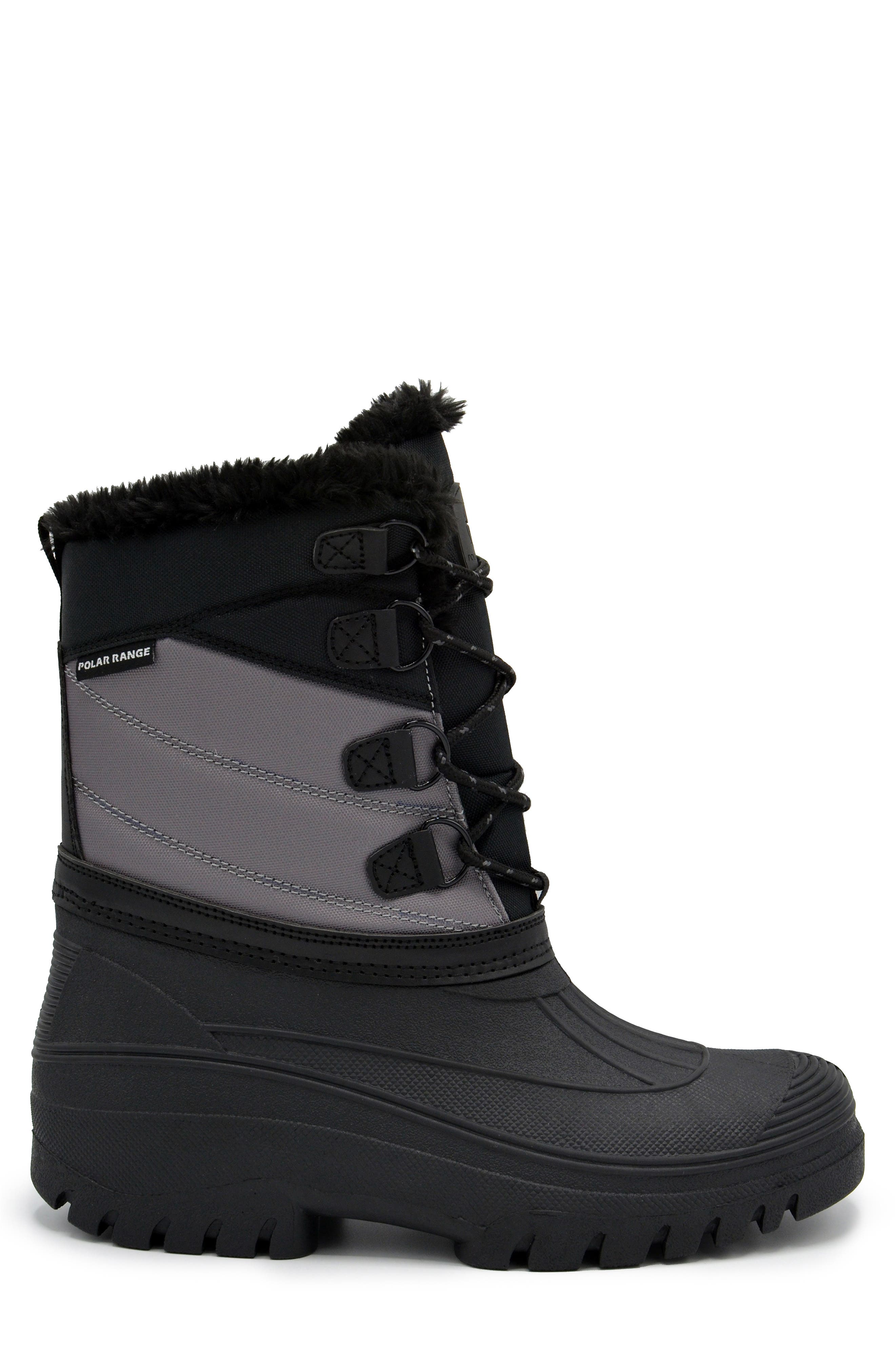POLAR RANGE Decker Faux Fur Lined Snow Boot, Alternate, color, Grey