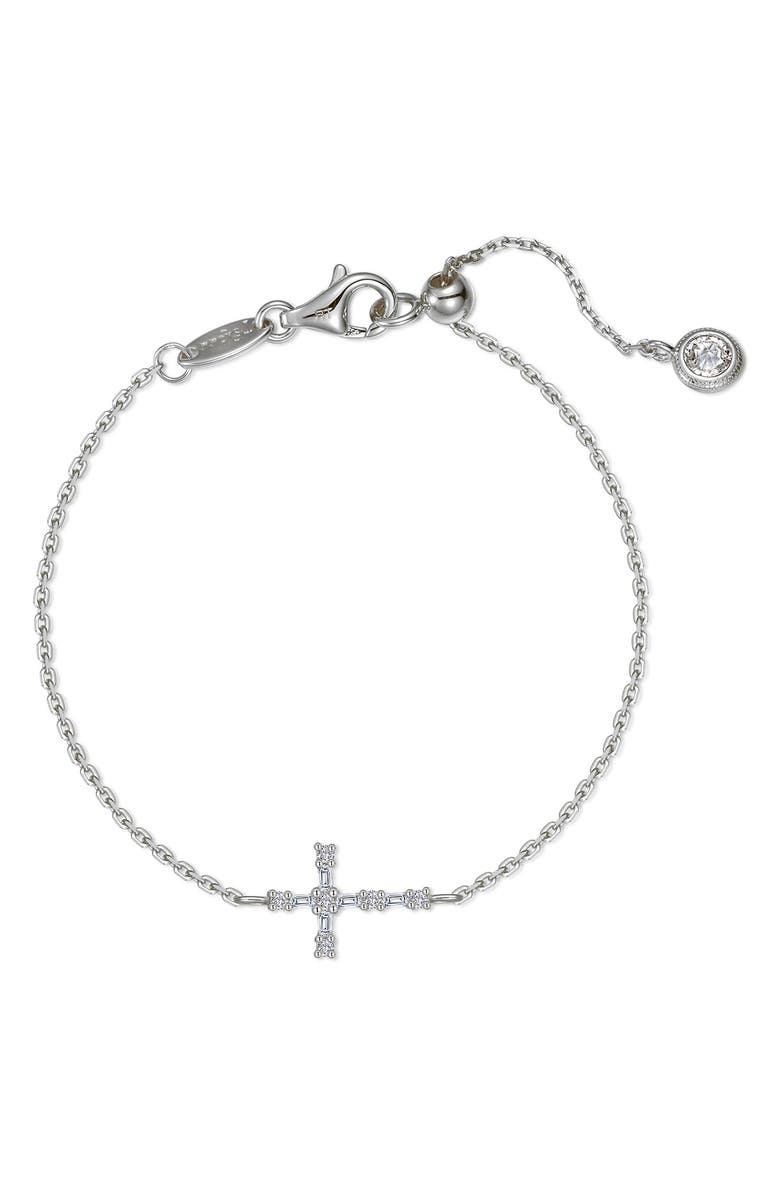 Lafonn Eden Baguette Cross Bracelet, Main, color,