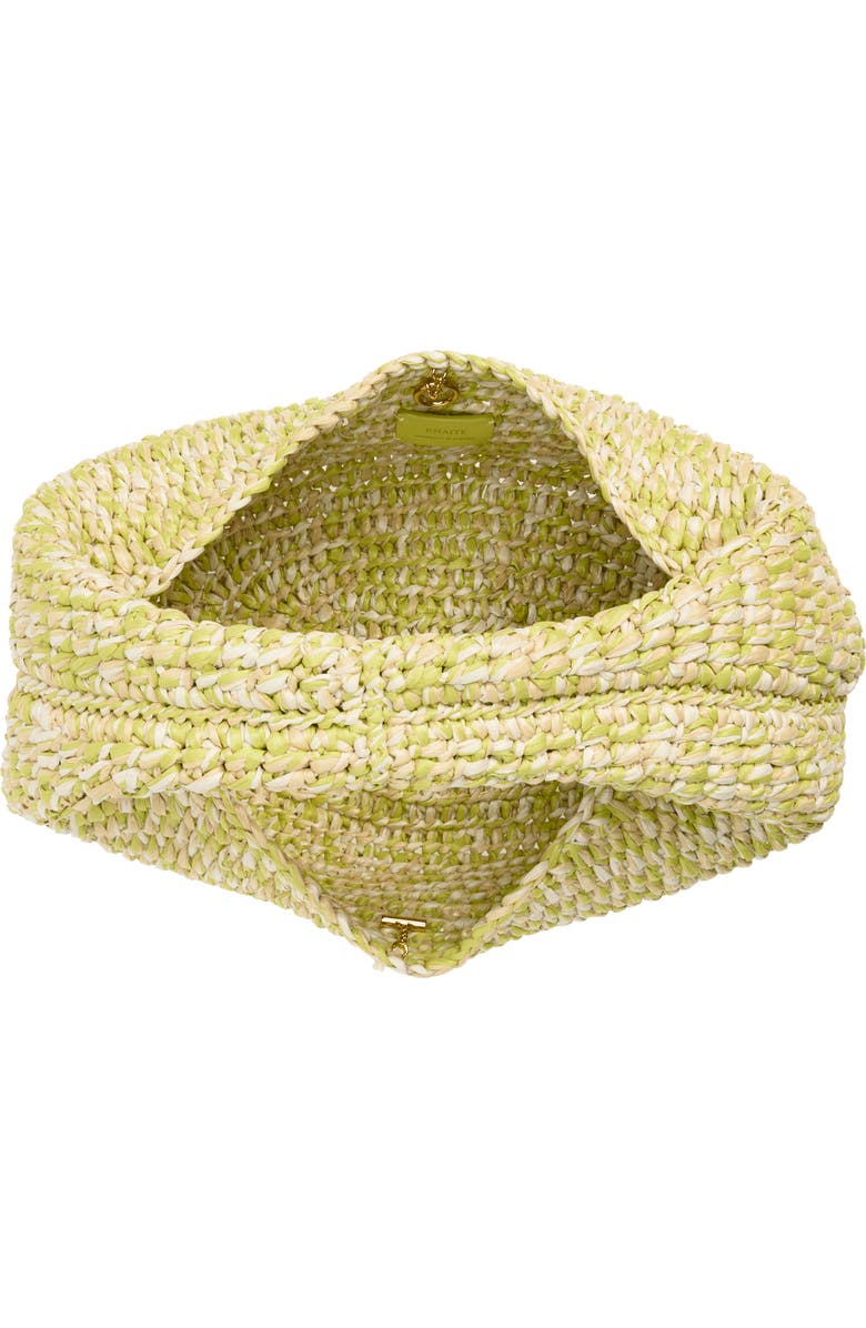 Khaite Medium Olivia Raffia Hobo Bag, Alternate, color, 675 Citron / White