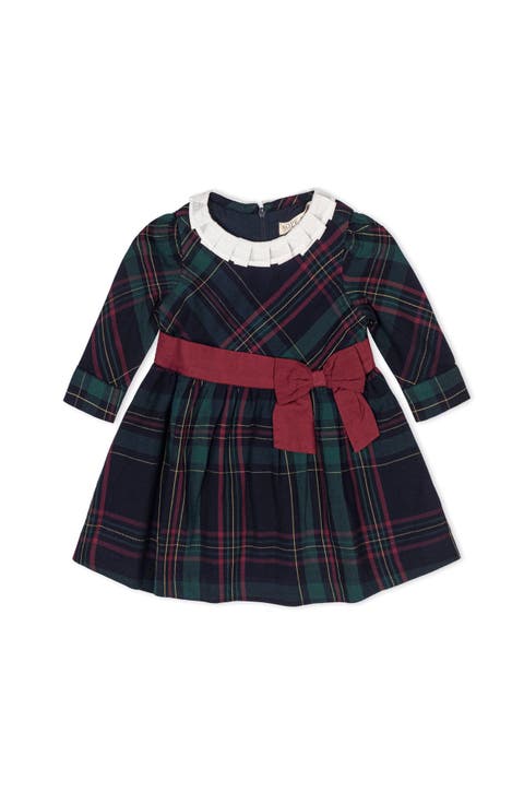 Organic Pleated Collar Dress with Sash (Baby)