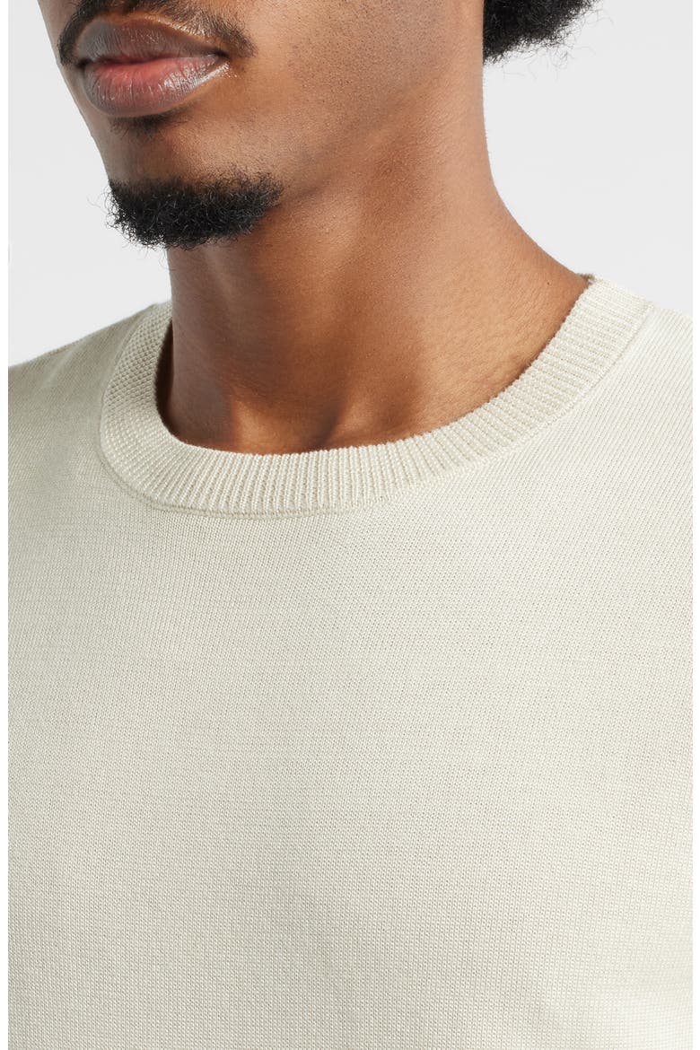 Short Sleeve Crewneck Sweater, Alternate, color, IVORY DOVE