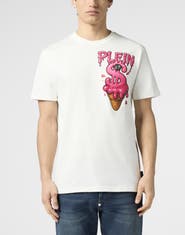 PHILIPP PLEIN Round Neck T-Shirt Ice Cream Dollar Men
