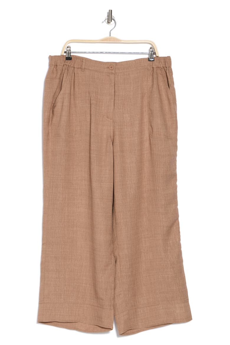 Textured Wide Leg Pants, Alternate, color, H.MUSHROOM
