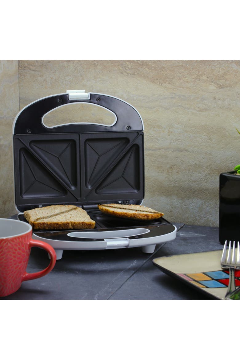 Nonstick Sandwich Maker Grill, Alternate, color, White