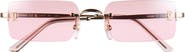 Cartier 54mm Frameless Rectangular Sunglasses