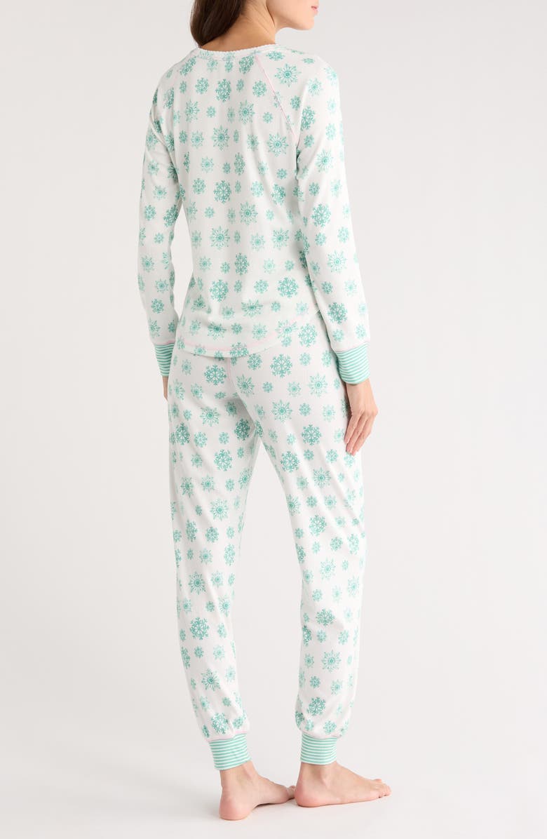 PJ Salvage Snowflake Wishes Brushed Pointelle Pajamas, Alternate, color, Ivory