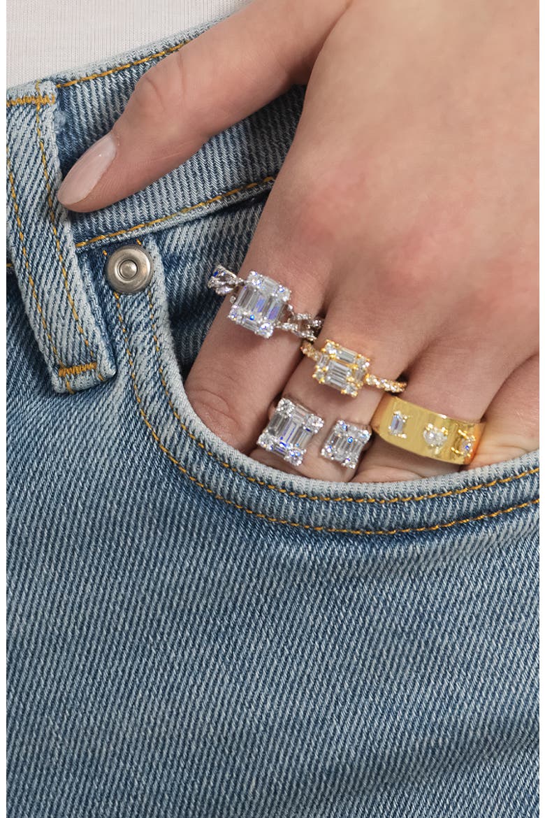 Fancy Cut Diamond Cigar Band Ring, Alternate, color, 18K YG