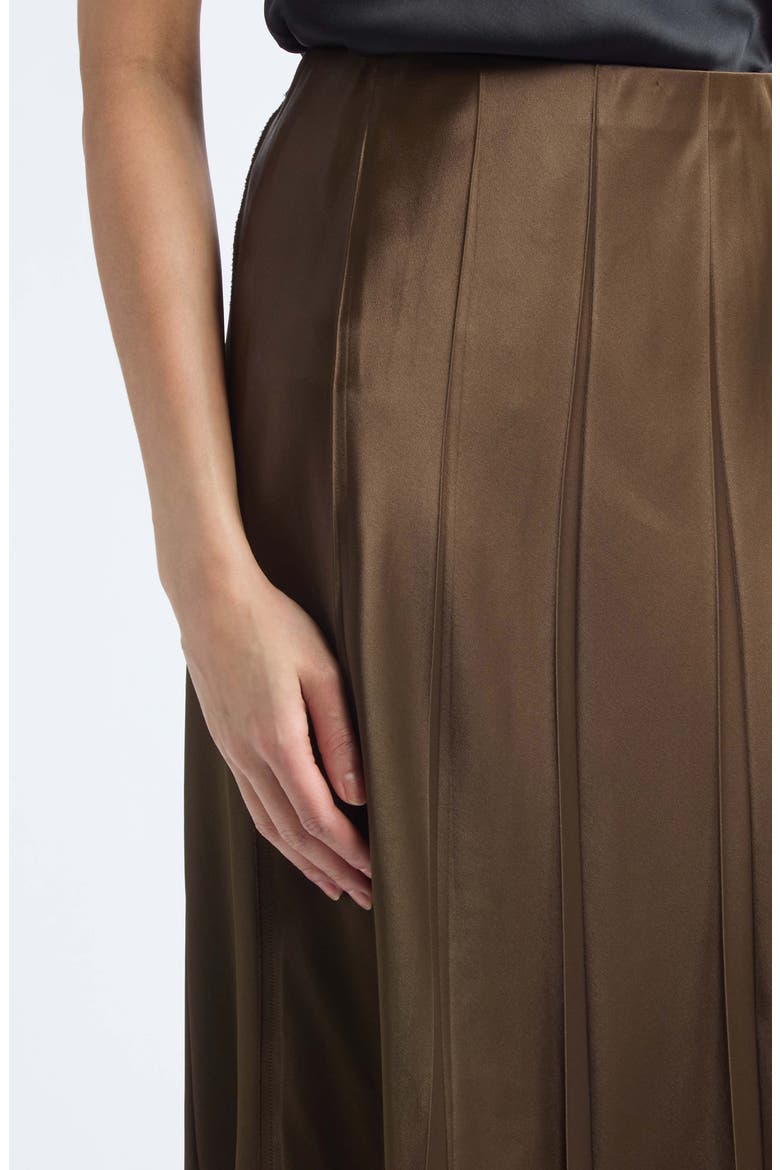 Raw-Edge Pleated Statin Skirt, Alternate, color, PINEWOOD