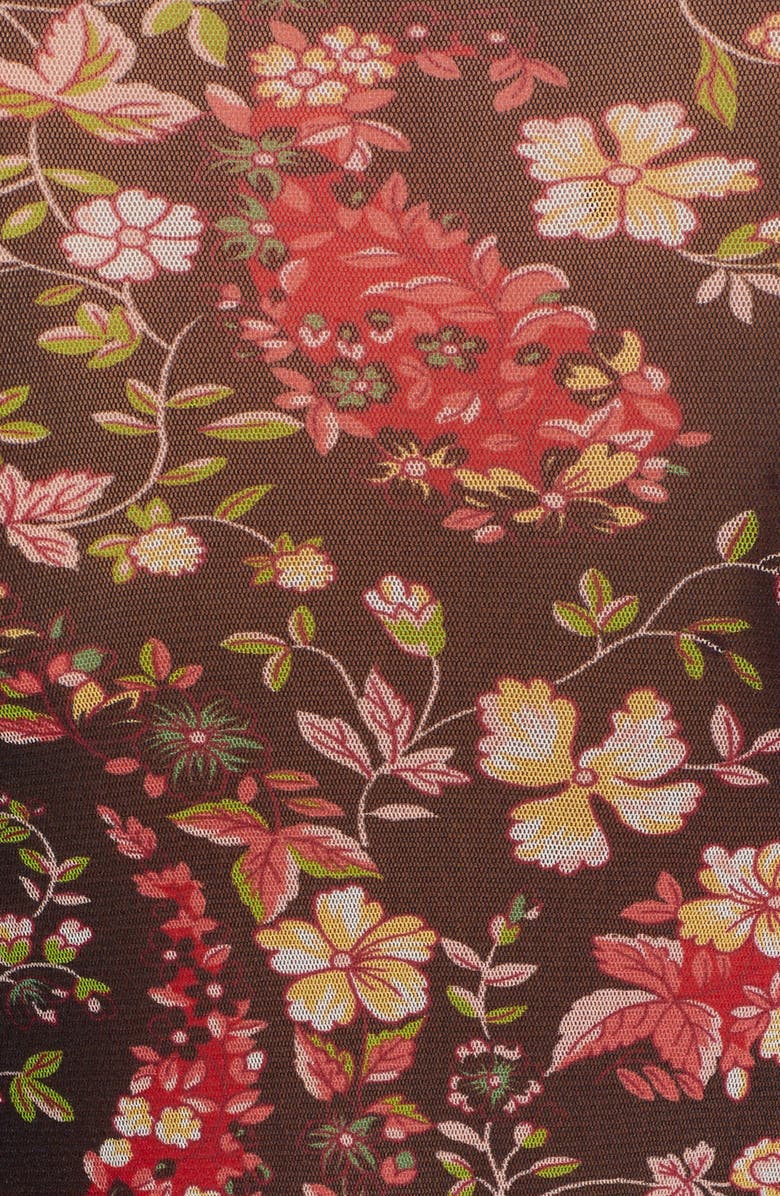 Etro Women's Maglia Solar Floral Paisley Print Mesh Top, Alternate, color, Black