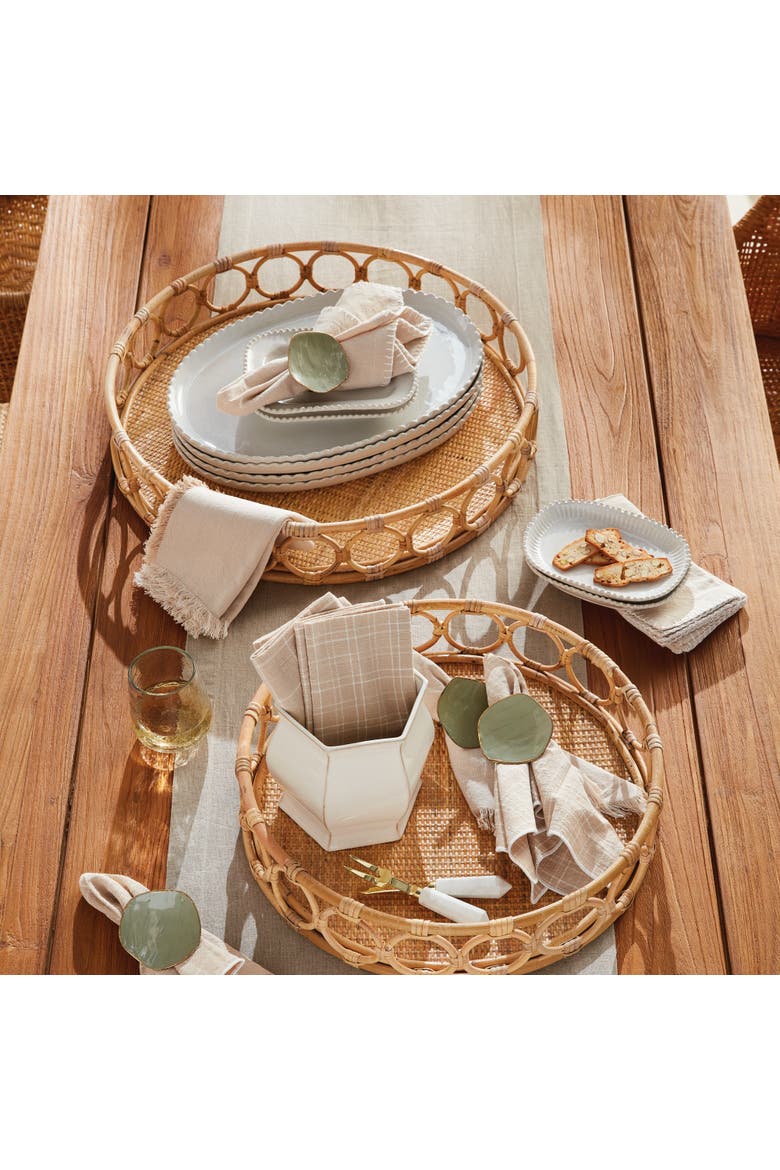 Ninette Round Decorative Trays Set of 2, Alternate, color, Beige