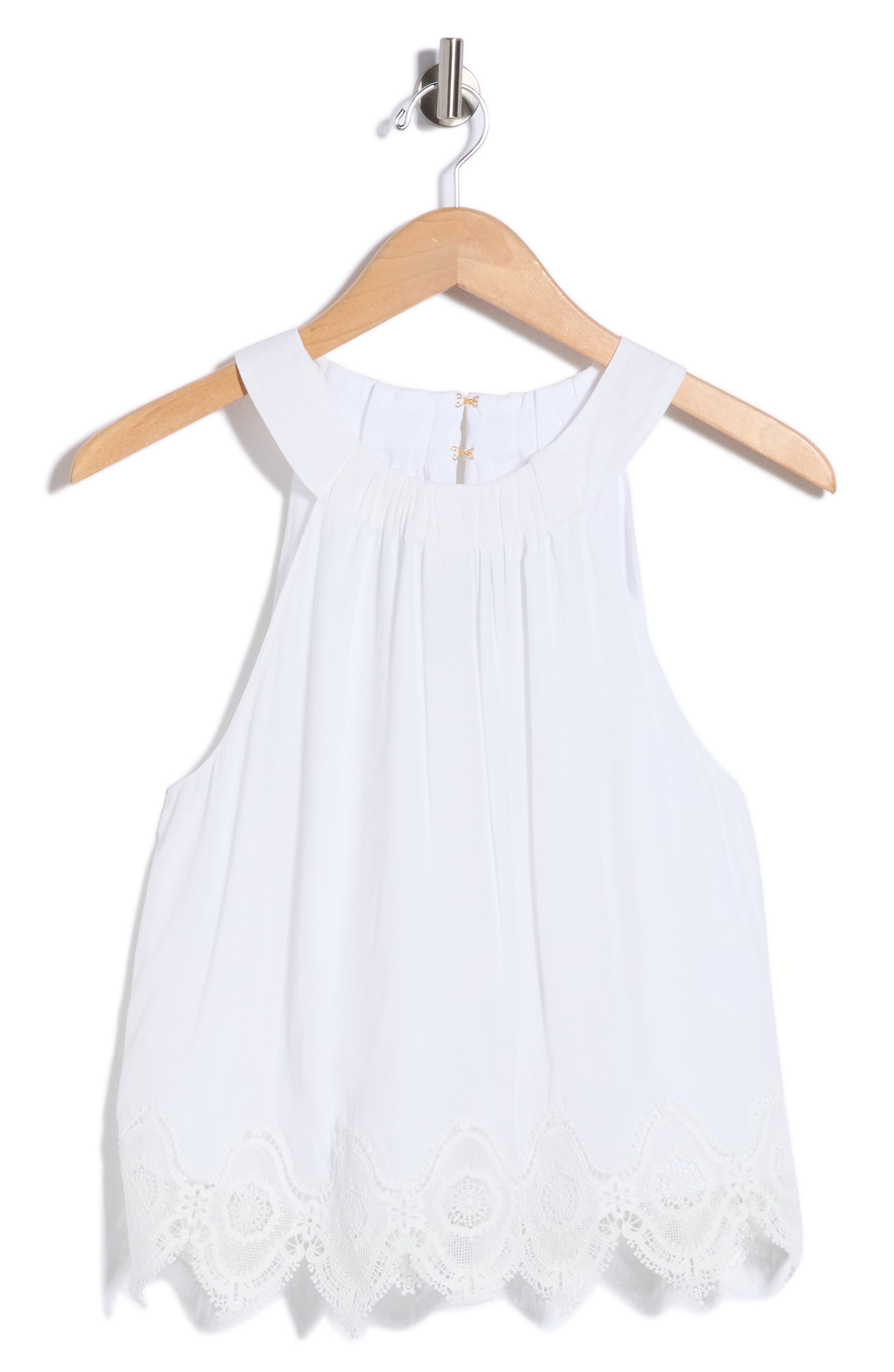 Karis Halter Neck Lace Trim Tank