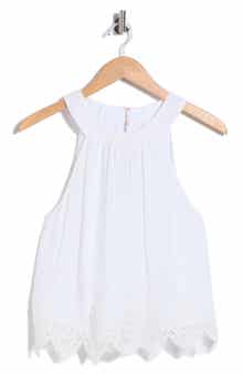 Karis Halter Neck Lace Trim Tank