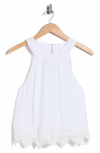 Karis Halter Neck Lace Trim Tank