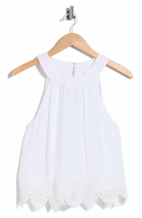 Karis Halter Neck Lace Trim Tank