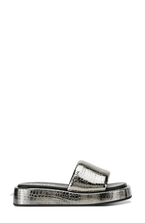 Dkny Lachine Platform Slide Sandal In Nickel