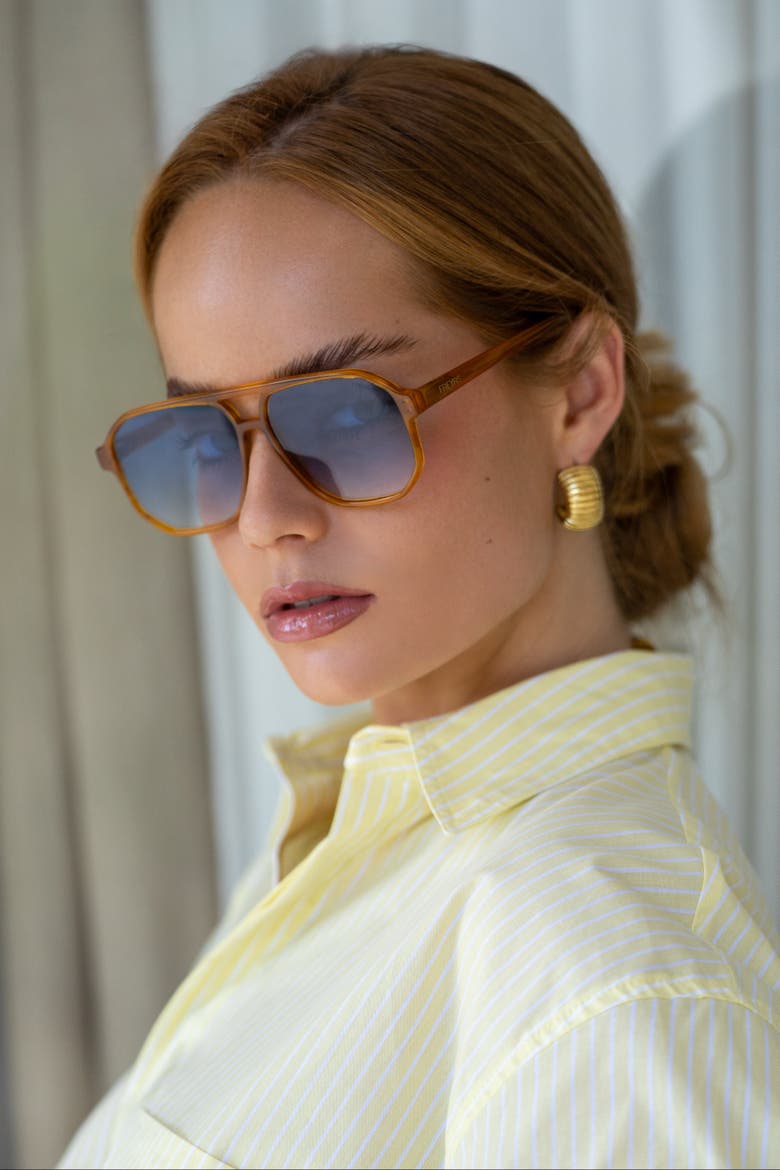 Billie Aviator Sunglasses, Alternate, color, Light Amber