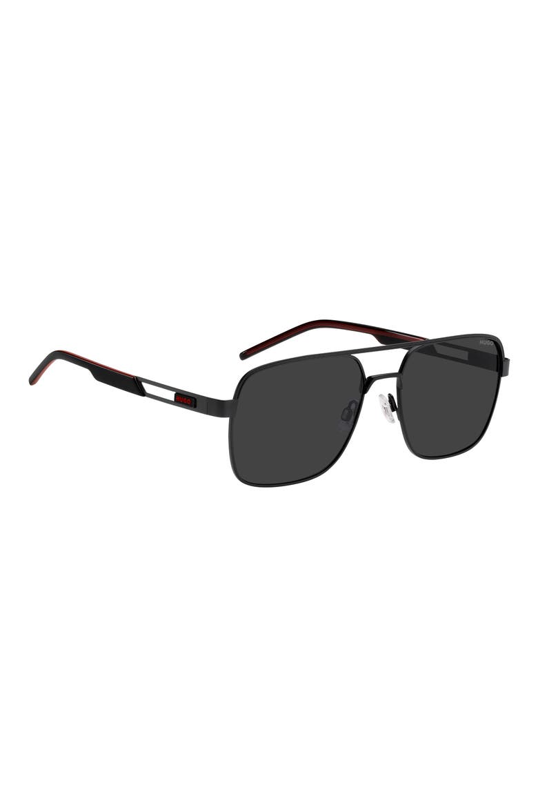 57mm Square Sunglasses, Alternate, color, MATTE BLACK/ GREY