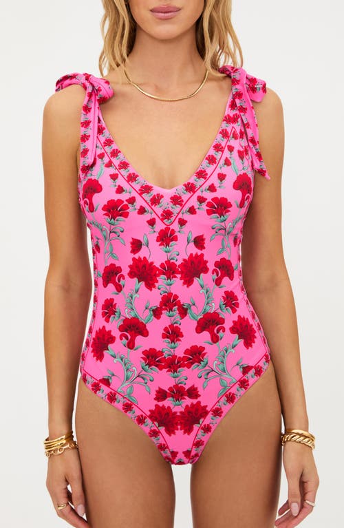 Beach Riot Akira Floral One-piece Swimsuit In Pink