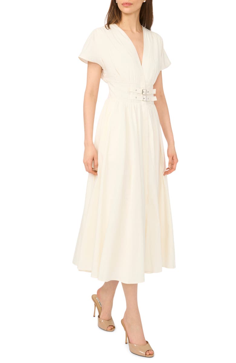 CeCe Double Belt Midi Dress, Alternate, color, Sweet Ivory