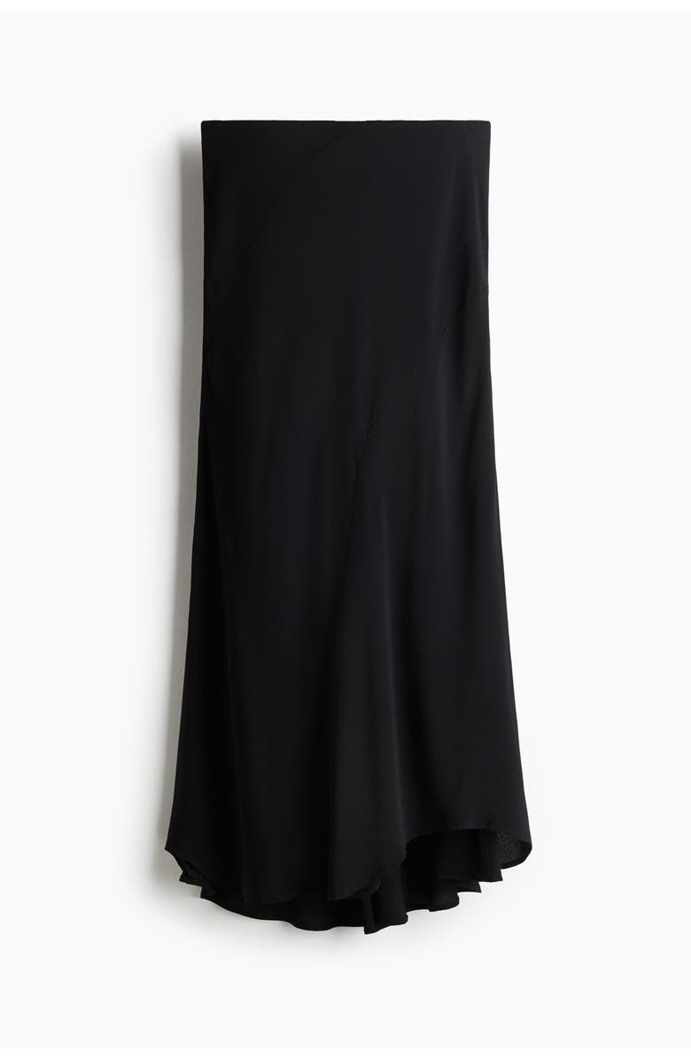 H&M Asymmetric Midi Skirt, Main, color, Black