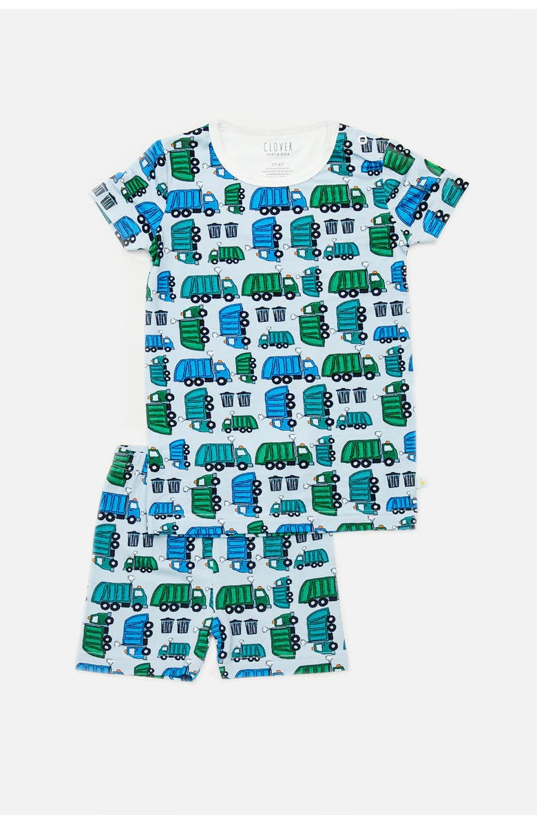 Clover Baby & Kids Shorts Pajama Set - Garbage Trucks, Main, color, 