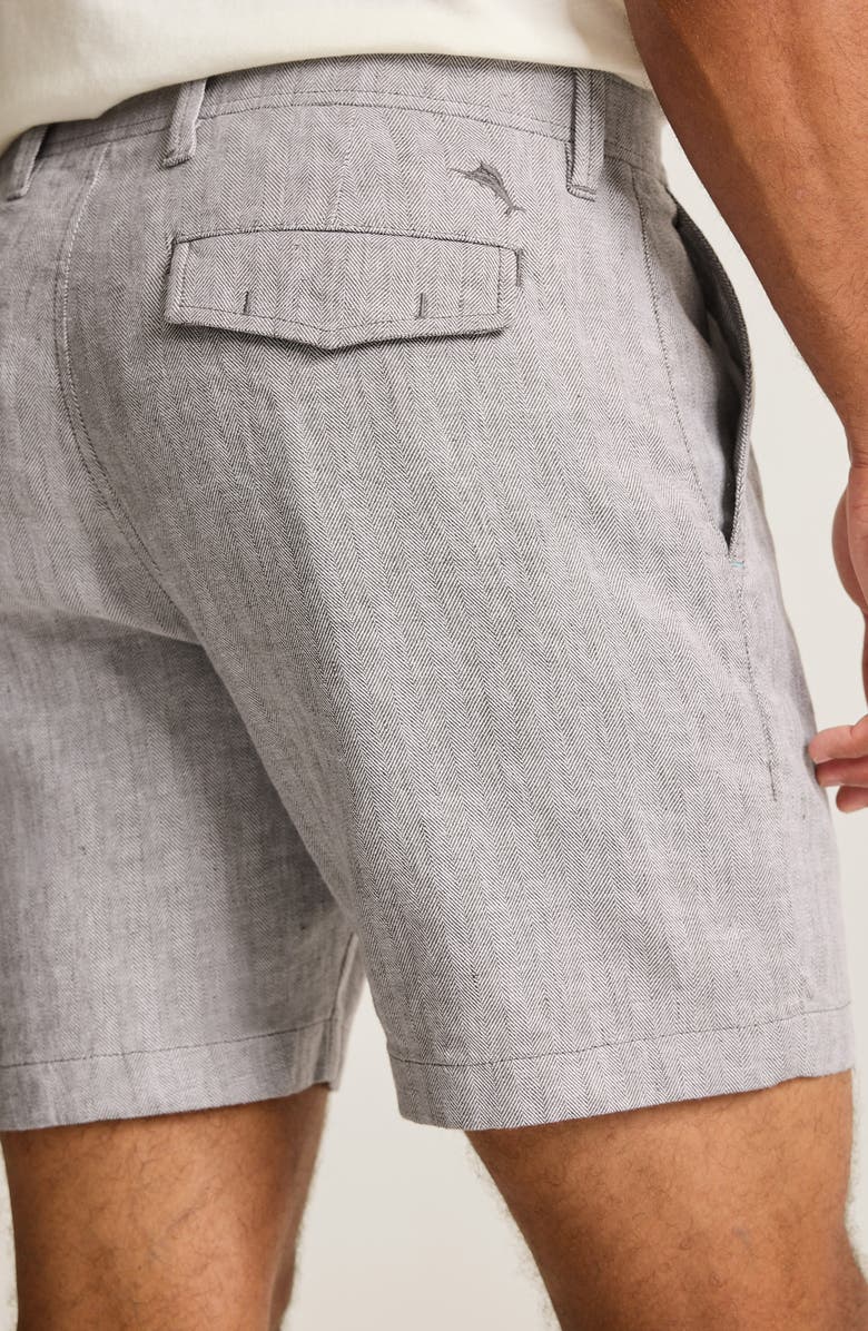 Tommy Bahama Beach Coast 7-Inch Flat Front Linen & Cotton Shorts, Alternate, color, Bala Shark