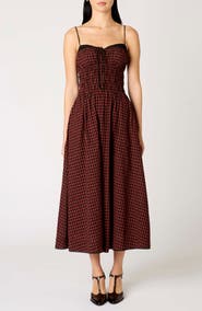 Nia Thomas Gingham Check Cotton Midi Dress