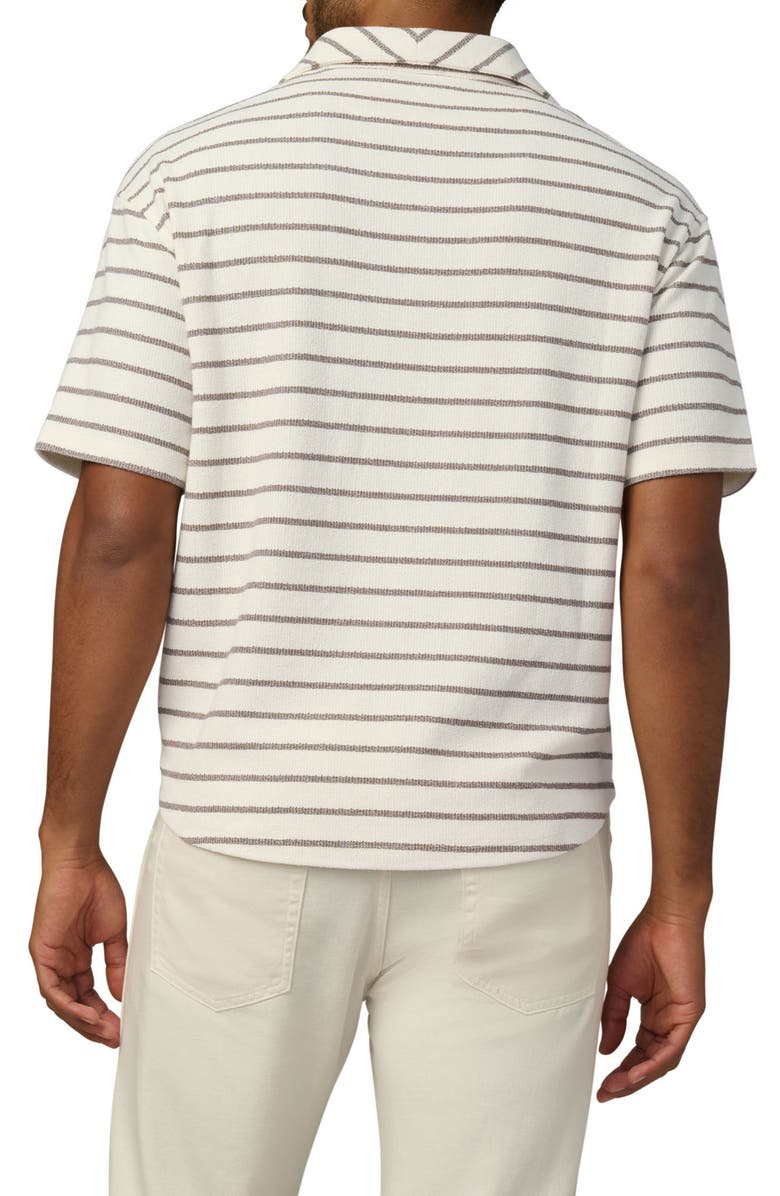 Joe's Mariner Stripe Textured Cotton Blend Johnny Collar Polo, Alternate, color, Morel Stripe