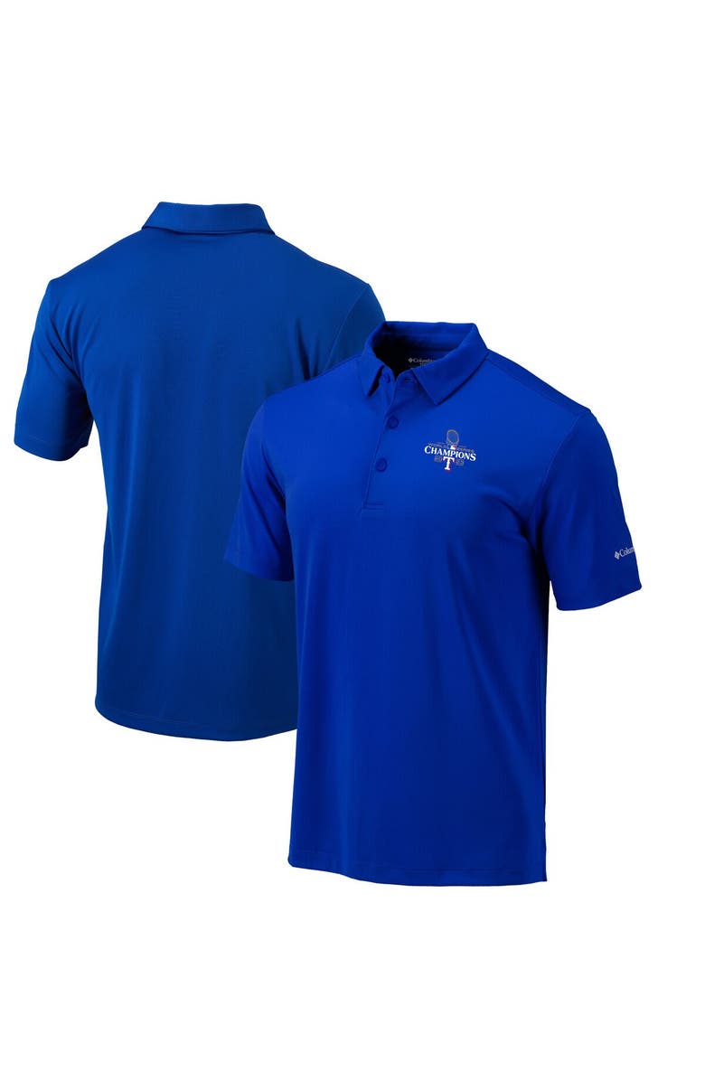 Columbia Men's Columbia Royal Texas Rangers 2023 World Series Champions Omni-Wick Drive Polo, Main, color, 